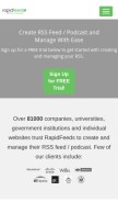 How rapidfeeds.com looks like on a mobile device such as an iPhone.