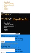How rapidfireart.com looks like on a mobile device such as an iPhone.