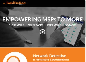 How rapidfiretools.com looks like on a tablet such as an iPad.
