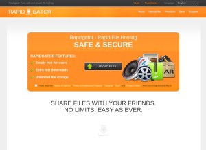 How rapidgator.net looks like on a tablet such as an iPad.
