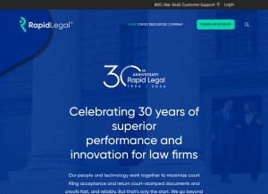 How rapidlegal.com looks like on a tablet such as an iPad.