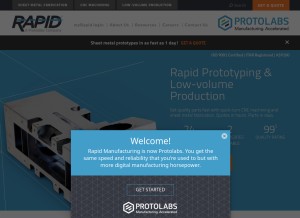 How rapidmanufacturing.com looks like on a tablet such as an iPad.
