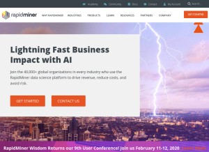 How rapidminer.com looks like on a tablet such as an iPad.