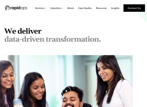 How rapidops.com looks like on a tablet such as an iPad.