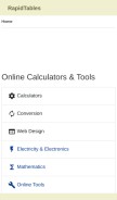 How rapidtables.com looks like on a mobile device such as an iPhone.