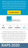 How raps.org looks like on a mobile device such as an iPhone.