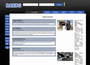 How rarbg.com looks like on a tablet such as an iPad.