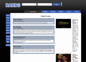 How rarbg.to looks like on a tablet such as an iPad.