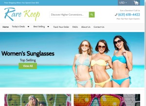 How rarekeep.com looks like on a tablet such as an iPad.