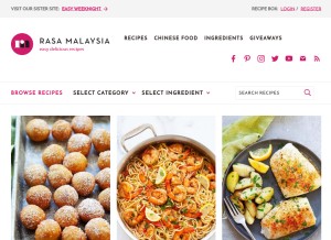 How rasamalaysia.com looks like on a tablet such as an iPad.