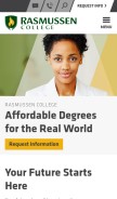 How rasmussen.edu looks like on a mobile device such as an iPhone.