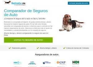 How rastreator.mx looks like on a tablet such as an iPad.