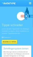 How ratatype.de looks like on a mobile device such as an iPhone.