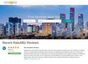 How rateabiz.com looks like on a tablet such as an iPad.