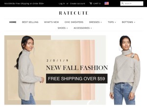 How ratecute.com looks like on a tablet such as an iPad.