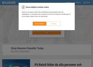 How ratsit.se looks like on a tablet such as an iPad.