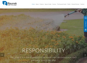 How raunakgroup.com looks like on a tablet such as an iPad.