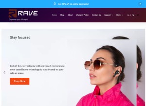 How rave.pk looks like on a tablet such as an iPad.