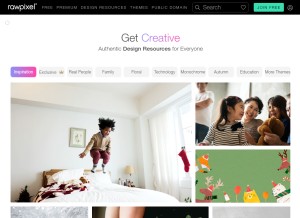 How rawpixel.com looks like on a tablet such as an iPad.