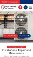 How rayaheatingandcooling.com looks like on a mobile device such as an iPhone.