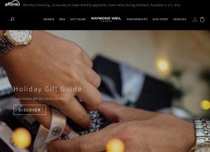 How raymond-weil.com looks like on a tablet such as an iPad.