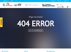 How raynatours.com looks like on a tablet such as an iPad.