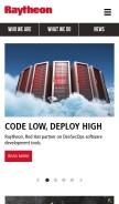 How raytheon.com looks like on a mobile device such as an iPhone.