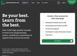 How raywenderlich.com looks like on a tablet such as an iPad.