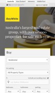 How raywhite.com looks like on a mobile device such as an iPhone.