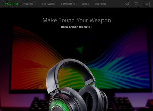 How razer.com looks like on a tablet such as an iPad.