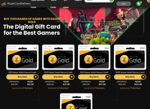 How razercarddelivery.com looks like on a tablet such as an iPad.