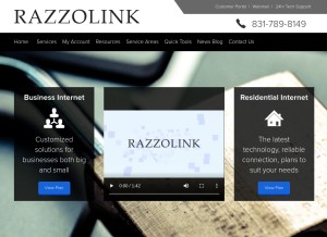 How razzolink.com looks like on a tablet such as an iPad.
