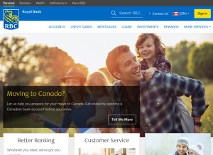 How rbcroyalbank.com looks like on a tablet such as an iPad.
