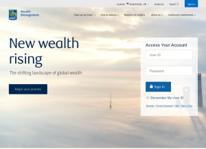 How rbcwealthmanagement.com looks like on a tablet such as an iPad.