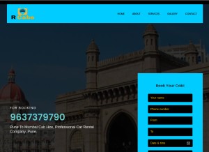 How rcabs.in looks like on a tablet such as an iPad.