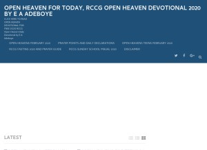 How rccgonline.org looks like on a tablet such as an iPad.