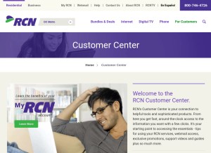 How rcn.net looks like on a tablet such as an iPad.