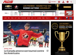 How rds.ca looks like on a tablet such as an iPad.