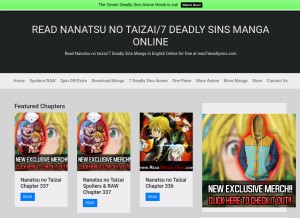 How read7deadlysins.com looks like on a tablet such as an iPad.