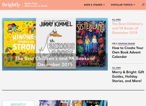 How readbrightly.com looks like on a tablet such as an iPad.