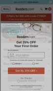 How readers.com looks like on a mobile device such as an iPhone.