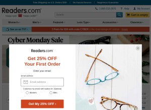 How readers.com looks like on a tablet such as an iPad.