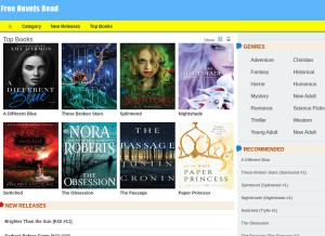 How readfreenovelsonline.com looks like on a tablet such as an iPad.