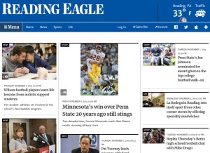 How readingeagle.com looks like on a tablet such as an iPad.