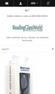 How readingglassworld.com looks like on a mobile device such as an iPhone.