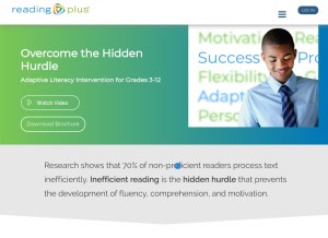 How readingplus.com looks like on a tablet such as an iPad.