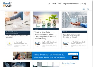 How readitquik.com looks like on a tablet such as an iPad.