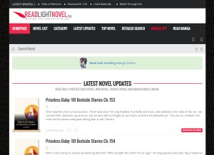 How readlightnovel.org looks like on a tablet such as an iPad.