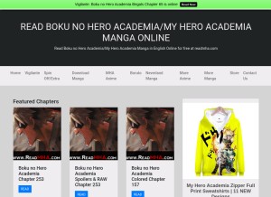 How readmha.com looks like on a tablet such as an iPad.