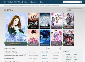 How readnovelfull.com looks like on a tablet such as an iPad.